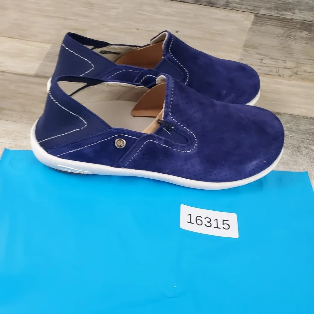 Spenco Siesta Convertible Womens Shoes Sz 6 Patriot Blue Suede Slip On Sneakers